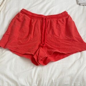 Terry Cloth Red/Orange Casual Shorts